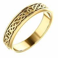 Men's 14K Gold Celtic Pretzel Knot Wedding Band Ring