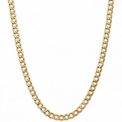 Men s 14K Gold Open Link Chain Necklace, 20", 8mm -  - QGCH-BC111-20