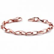 Men's 14K Rose Gold Angular Link Bracelet
