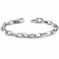 Men's 14K White Gold Angular Link Bracelet