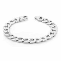 Men's 14K White Gold Curb Link Bracelet