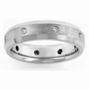 Men's Beveled Diamond Wedding Band Ring