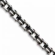 Men's Black Stainless Steel Bicycle Link Bracelet