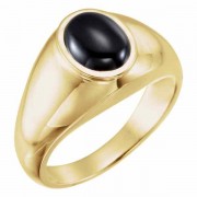 Men's Cab-Set Onyx Ring in Gold