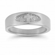 Men's Christian Cross Ring in Sterling Silver