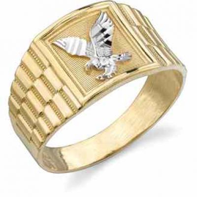 Men s Eagle Ring, 14K Two-Tone Gold -  - MGR-1