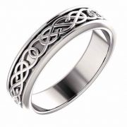 Men's Platinum Celtic Pretzel-Knot Wedding Band