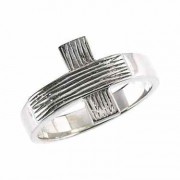 Men's Rustic Cross Ring in Sterling Silver