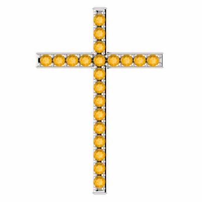 Milk and Honey Citrine Cross Pendant in Sterling Silver -  - STLCR-R42337CTSS