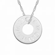 Sterling Silver Mom Circle Necklace
