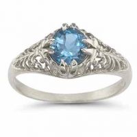 Mythical Blue Topaz Ring in .925 Sterling Silver