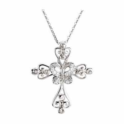New Creation in Christ Silver Cross Necklace -  - STLCR-R45217