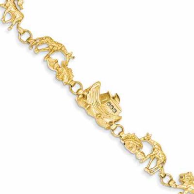Noah s Ark Bracelet, 14K Gold -  - QGBR-FB375