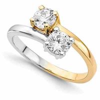 Only Us 2-Stone Round Diamond Ring in 14K Two-Tone Gold