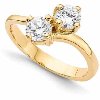 Only Us 2-Stone Round Diamond Ring in 14K Yellow Gold -  - QGRG-YM2606-1P