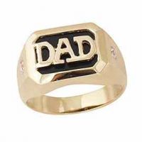 Onyx & Diamond DAD Ring - 10K Gold