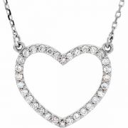 Open Heart Diamond Necklace in 16"