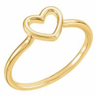 Open Heart Ring in 14K Gold