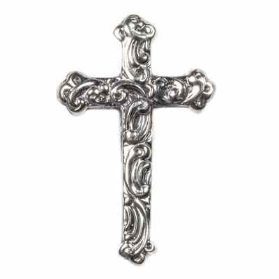 Ornate Vintage Style Cross in Sterling Silver Pendant -  - HGO-CR006SS