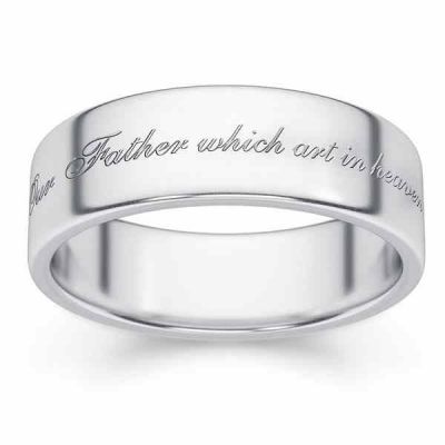 Hallowed by Thy Name Sterling Silver Bible Verse Ring -  - BVR-MATT6-9SS