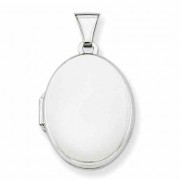 Oval Plain Locket Necklace Pendant in Sterling Silver