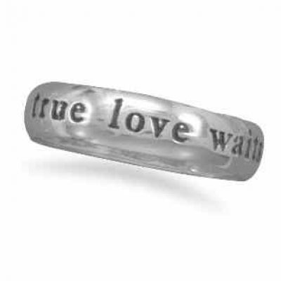 Oxidized True Love Waits Purity Ring in Sterling Silver -  - MMARG-82667