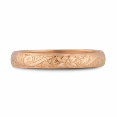 Paisley Floral Wedding Band in 18K Rose Gold -  - HGO-WB22R-18K