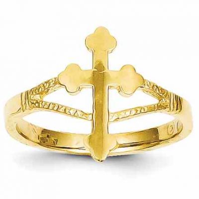 Passion Cross Ring, 14K Gold -  - QGRG-D77