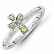 Peridot Cross Ring in Sterling Silver