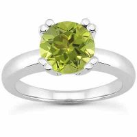Peridot Modern Solitaire Ring