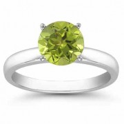 Peridot Solitaire Ring in Sterling Silver