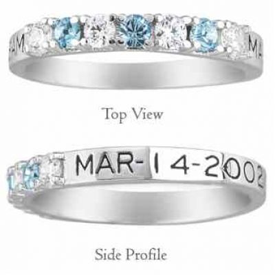 Personalized Alternating Gemstone Birthstone Ring -  - ML-F629