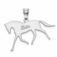 Personalized Horse Pendant, Sterling Silver