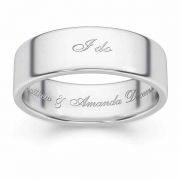 Customized "I Do" Silver Wedding Band Ring
