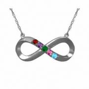 Personalized Infinity Birthstone Necklace in Sterling Silver