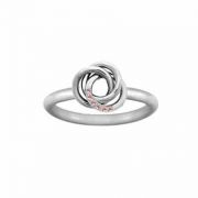 Personalized Love Knot Ring with Cubic Zirconia Stones Sterling Silver