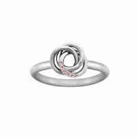 Personalized Love Knot Ring with Cubic Zirconia Stones Sterling Silver