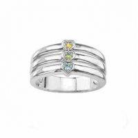 Personalized Mother's Heart Ring with CZ Stones