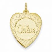 Personalized Name Heart Necklace in Yellow Gold