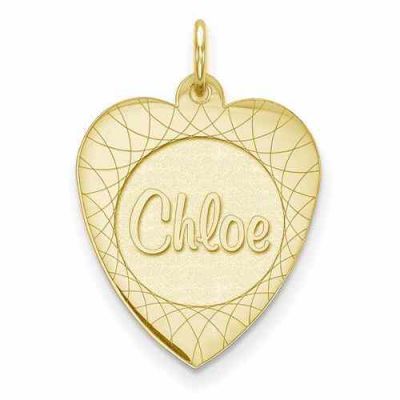 Personalized Name Heart Necklace in Yellow Gold -  - QGPD-XNA105Y