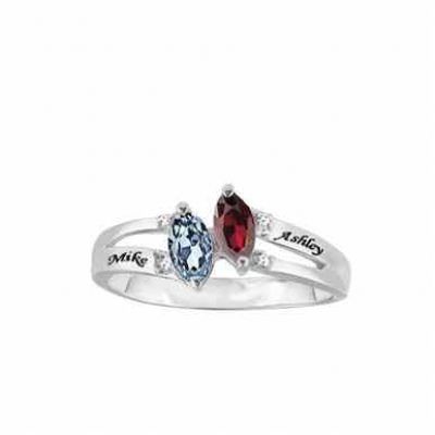 Personalized Purity Ring in Sterling Silver with CZ Accent -  - JARG-MR91506-SS