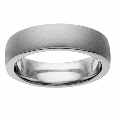 Plain Brushed Wedding Band Ring in White Gold -  - NDLS-321W