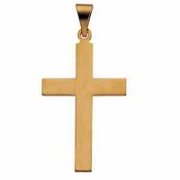 Polished Cross Pendant in 14K Yellow Gold