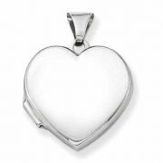Plain Polished Heart Locket Necklace
