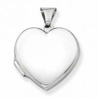 Plain Polished Heart Locket Necklace