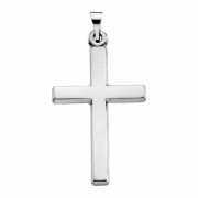 Plain Polished Platinum Cross Pendant