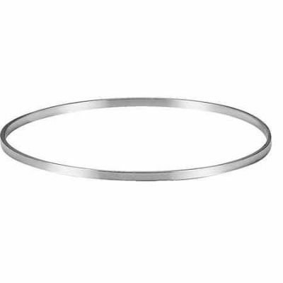 Plain Sterling Silver Bangle Bracelet (2.25mm) -  - STLBR-BRC373-225MM