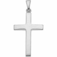 Sterling Silver Beveled Cross Pendant