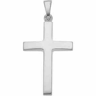 Platinum Beveled Cross Pendant -  - STLCR-R41279-PL