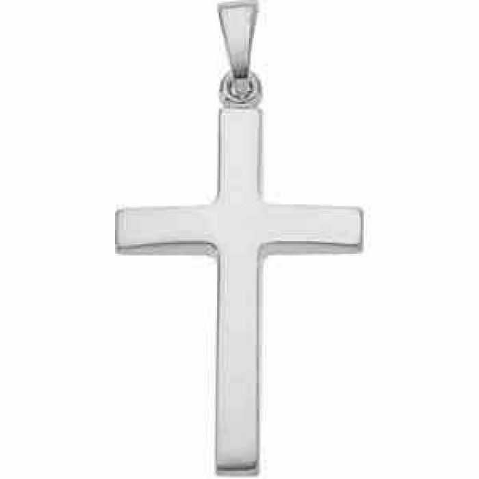 5/8 inch long Sterling Silver Polished Cross Pendant 